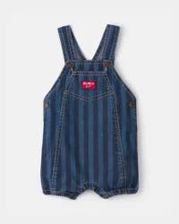 Oshkosh Baby Striped Denim Shortall - Dark Wash Dark Wash 12M