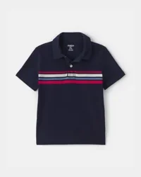 Oshkosh Toddler Boy Striped Polo Shirt - Navy Blue Navy 5T