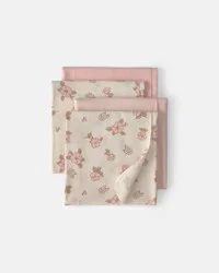 Carters Baby 4-Pack Floral Receiving Blankets - Pink/Cream Pink/Cream OSZ