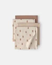 Carters Baby 4-Pack Bear Receiving Blankets - Brown/Cream Brown/Cream OSZ