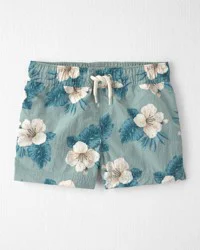Littleplanet Toddler Boy Recycled Swim Trunks in in Blue Hibiscus Blue Hibiscus 4T
