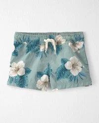 Littleplanet Baby Boy Recycled Swim Trunks in Blue Hibiscus Blue Hibiscus 6M