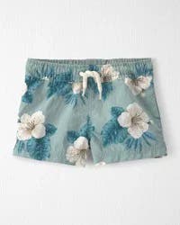 Littleplanet Baby Boy Recycled Swim Trunks in Blue Hibiscus Blue Hibiscus 6M