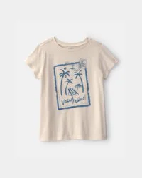 Carters Girls 'Vacay Vibes' Beach Graphic Tee - Ivory Ivory XS