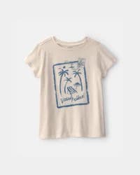 Carters Girls 'Vacay Vibes' Beach Graphic Tee - Ivory Ivory XS