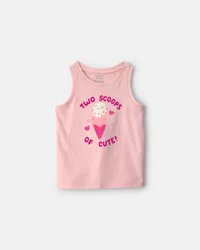 Carters Toddler Girl Ice Cream Graphic Tank - Pink Pink 4T