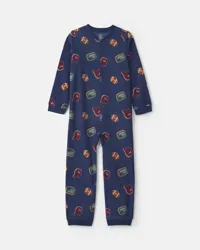 Carters Boys 1-Piece Varsity Fleece Loose Fit Pajama - Navy Blue Navy Blue 10