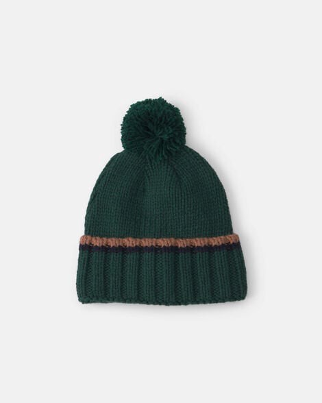 slide 1 of 1, Boys Pom Beanie - Green Green 4-7, 4-7
