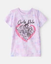 Carter's Carters Kid Disney© Princess Girls Rule Tie-Dye Short-Sleeve Graphic Tee - Purple/Pink Multi 5