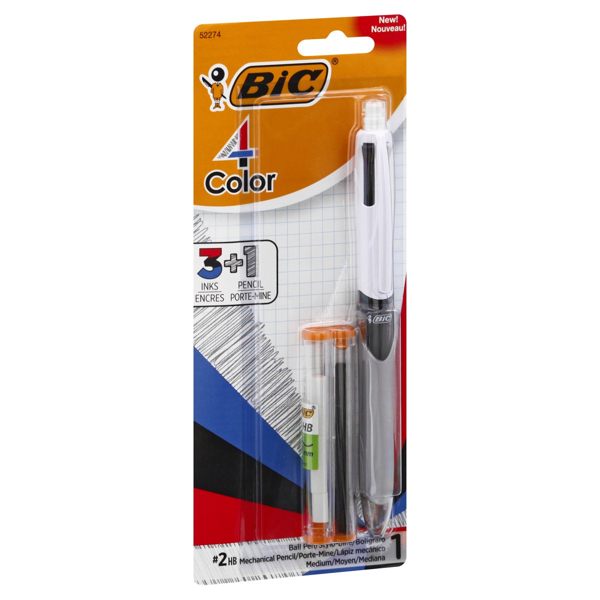slide 2 of 11, BIC 4 Color Mechanical Pencil Medium No. 2 Ball Pen 1 ea, 1 ct