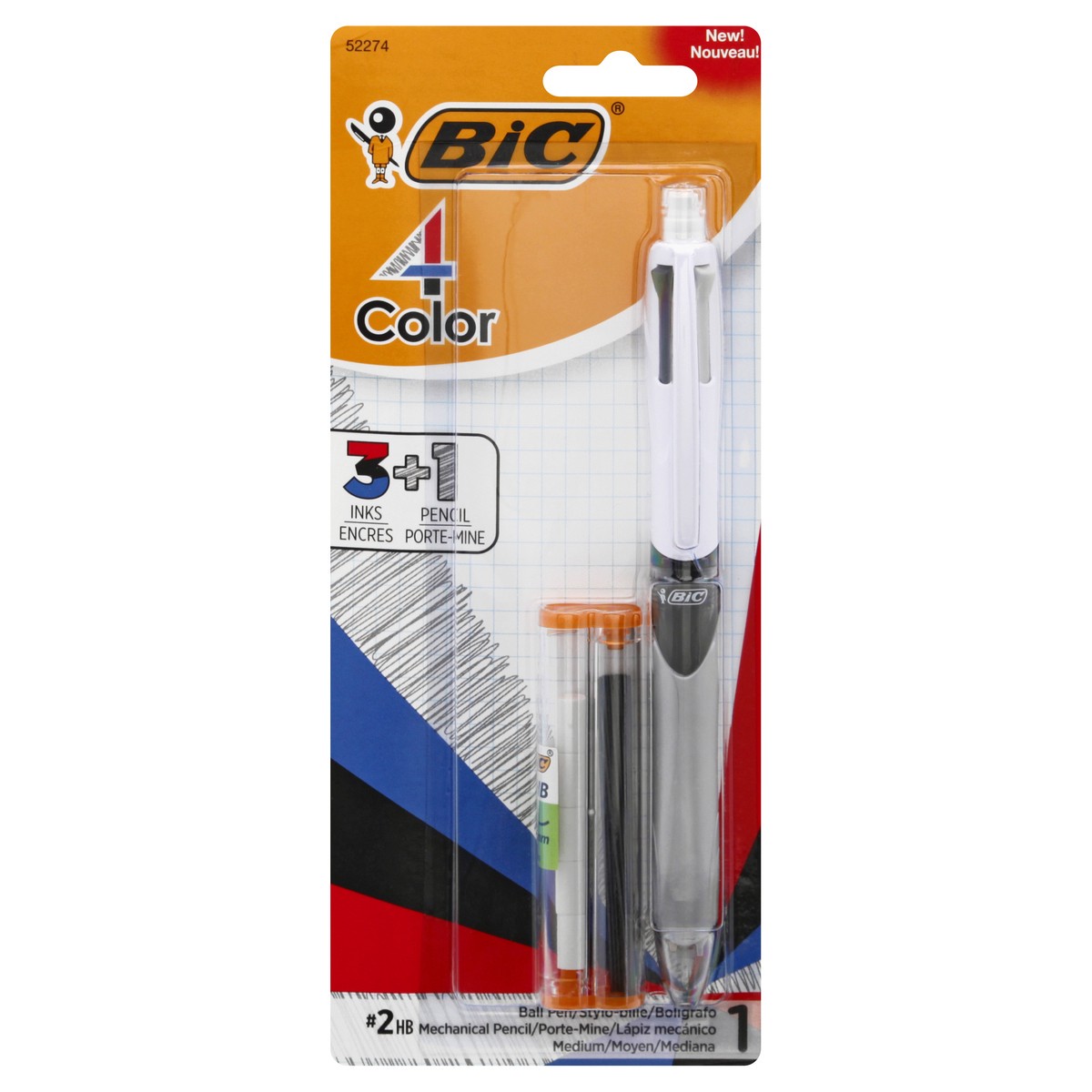 slide 1 of 11, BIC 4 Color Mechanical Pencil Medium No. 2 Ball Pen 1 ea, 1 ct
