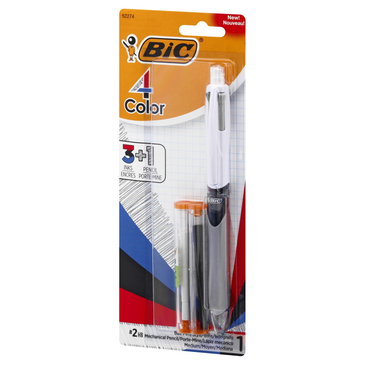slide 3 of 11, BIC 4 Color Mechanical Pencil Medium No. 2 Ball Pen 1 ea, 1 ct