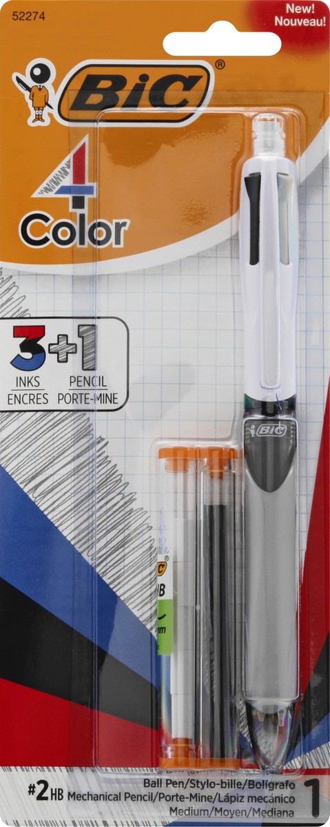 slide 4 of 11, BIC 4 Color Mechanical Pencil Medium No. 2 Ball Pen 1 ea, 1 ct