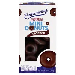 Entenmann's Pop'ettes Frosted Mini Donuts, Chocolate, 12 oz Box