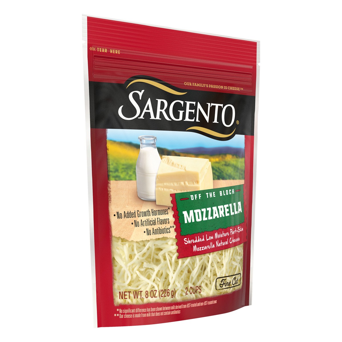 slide 9 of 9, Sargento Off The Block Mozzarella Fine Cut Shredded Cheese, 8 oz