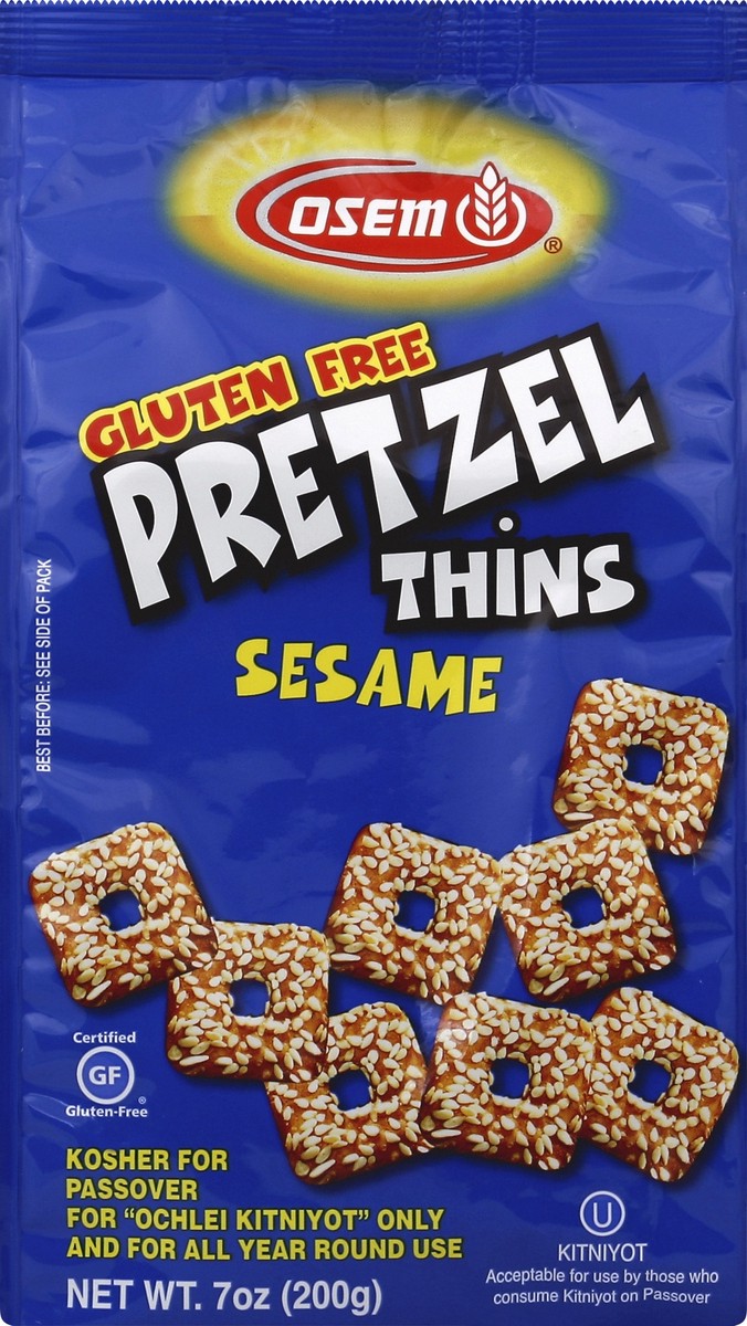 slide 2 of 4, Osem Gluten Free Sesame Pretzel Thins - Kosher For Passover, 7 oz