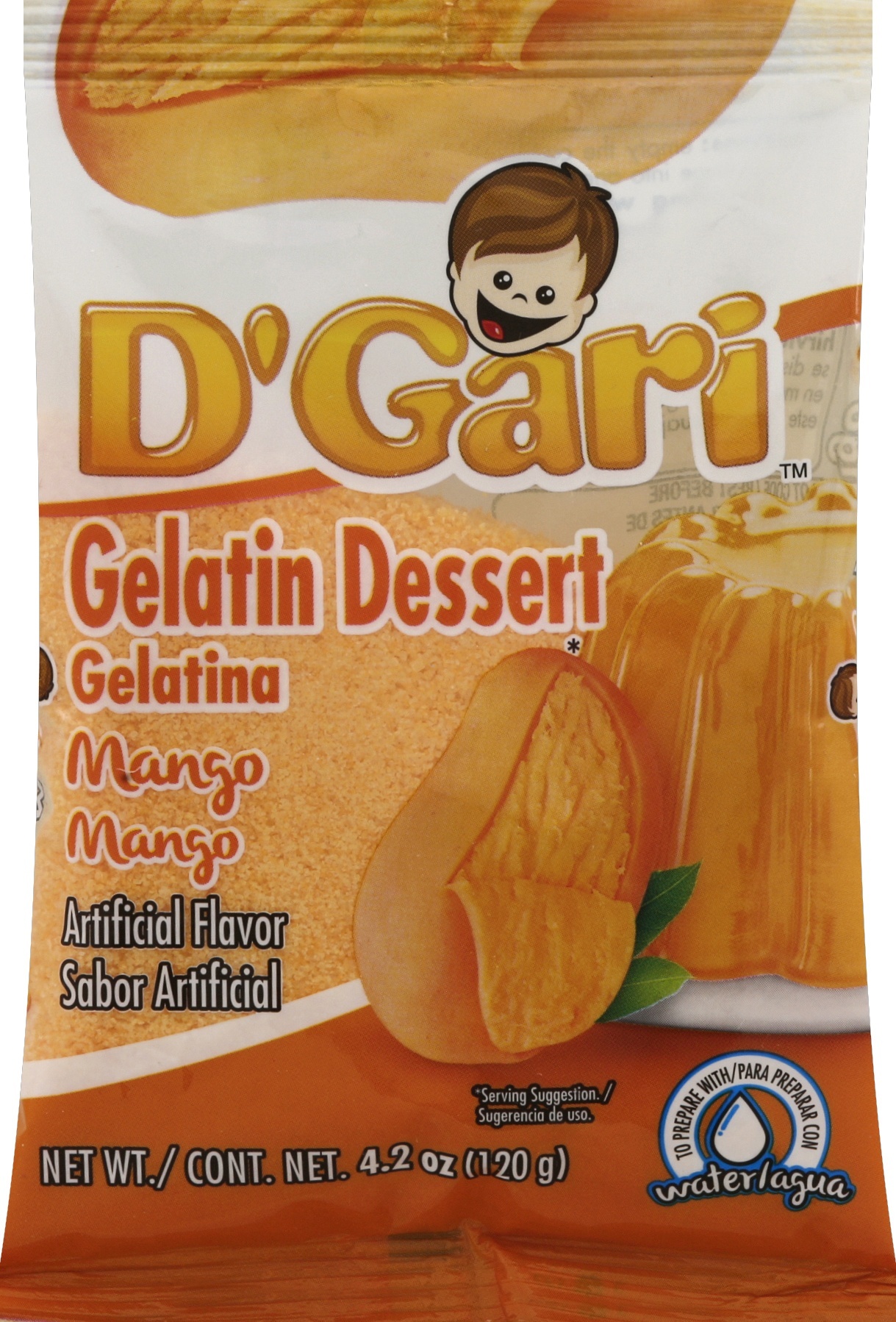 slide 1 of 1, D'Gari Mango Gelatin, 4.2 oz