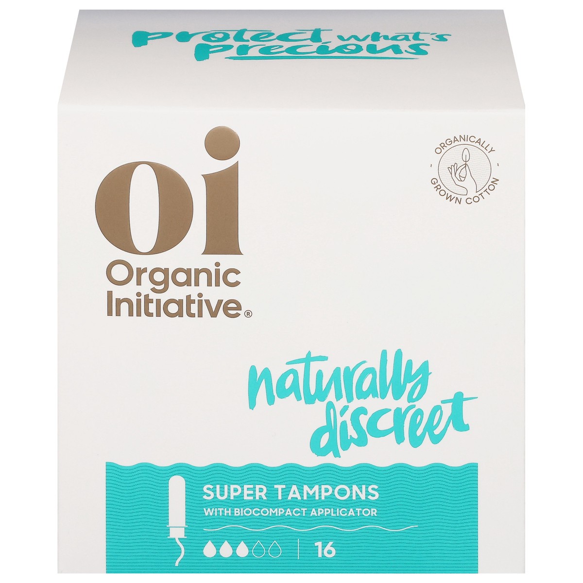 slide 2 of 12, Oi Organic Cotton Tampons with BioCompact Applicator Super, 16 ct