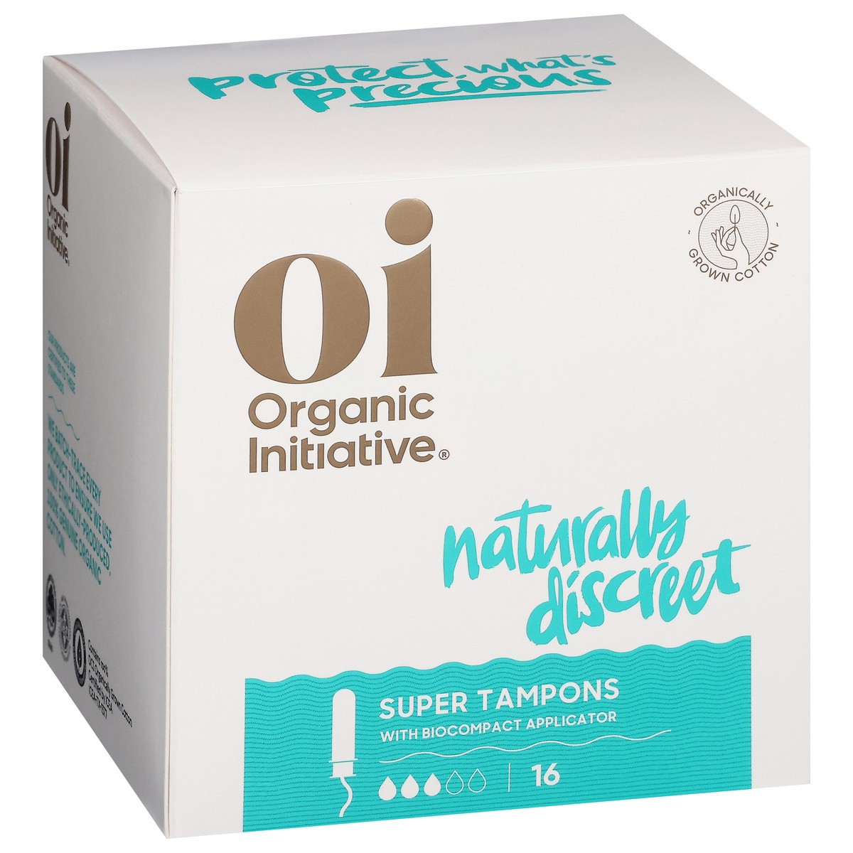 slide 3 of 12, Oi Organic Cotton Tampons with BioCompact Applicator Super, 16 ct