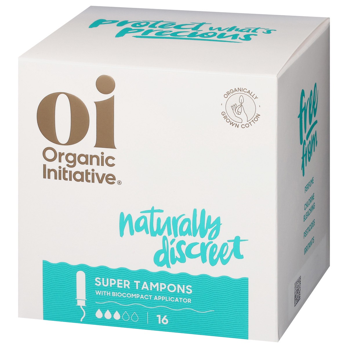 slide 12 of 12, Oi Organic Cotton Tampons with BioCompact Applicator Super, 16 ct