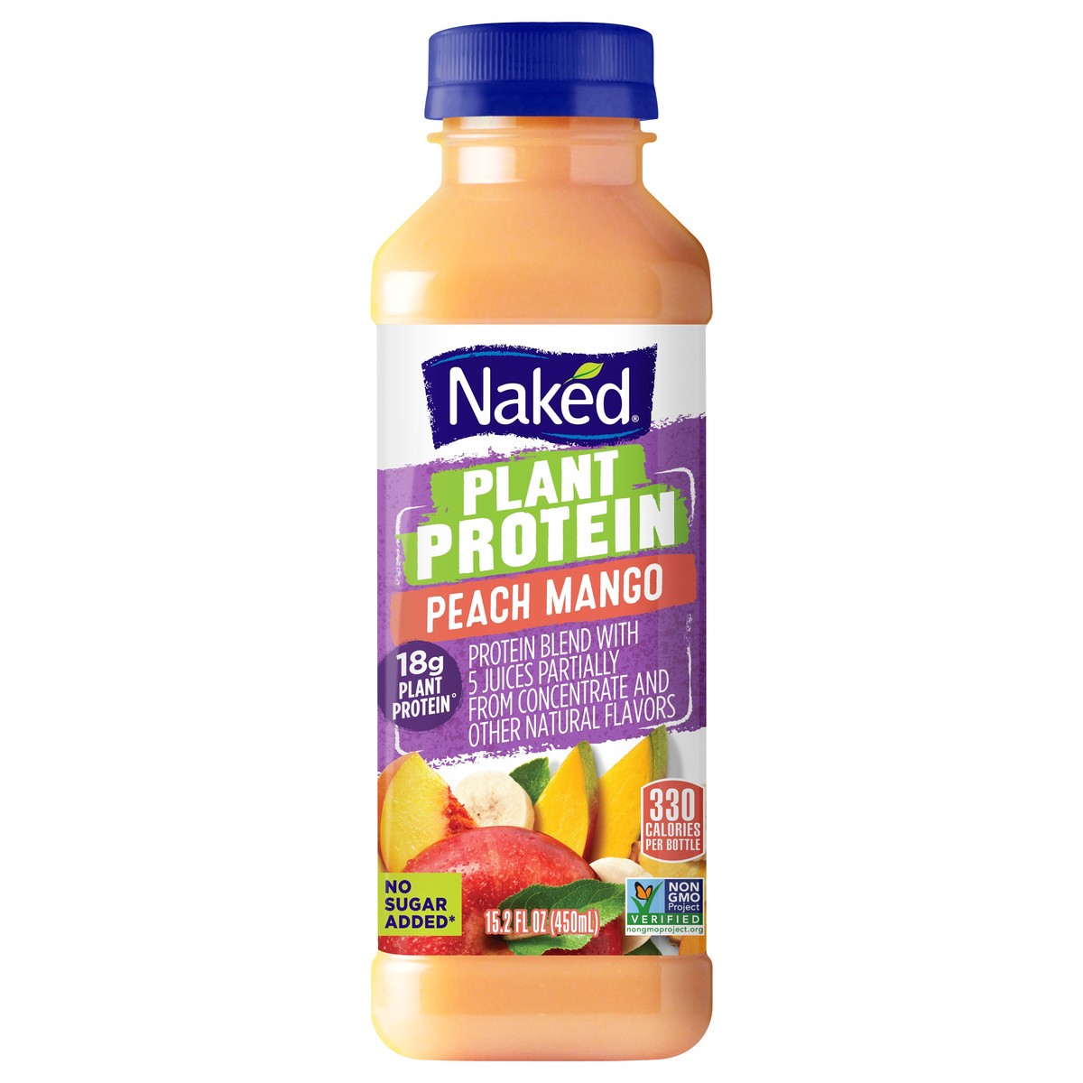 slide 9 of 9, Naked Plant Protein Peach Mango Juice 15.2 oz, 15.2 fl oz