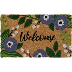 Purple Floral Printed Coir Mat