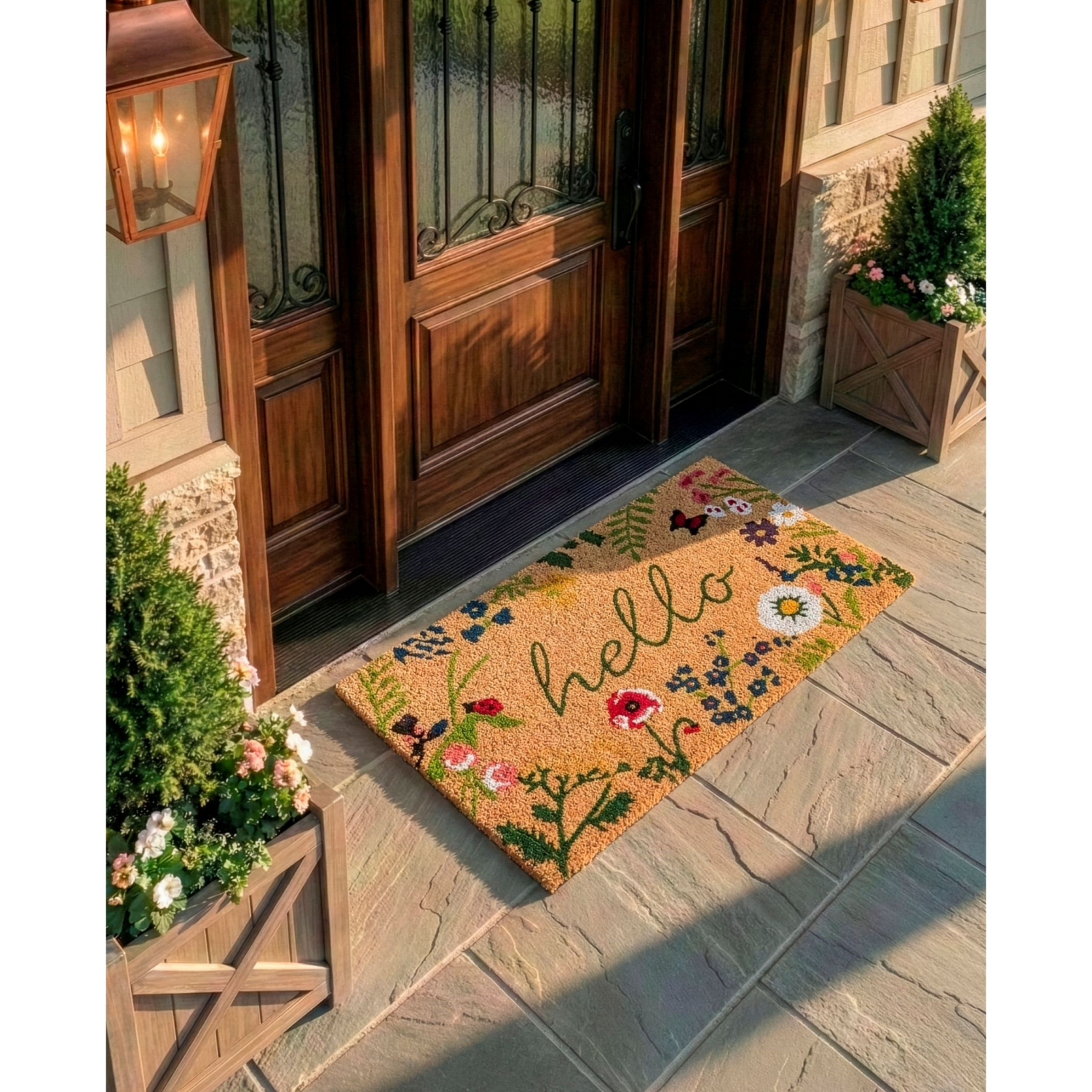 slide 2 of 2, Floral Garden Printed Coir Mat, 1 ct