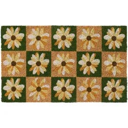 Daisy Check Printed Coir Mat