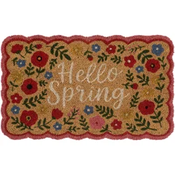 Pink Scallop Printed Coir Mat