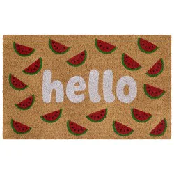 Watermelon Hello Coir Doormat