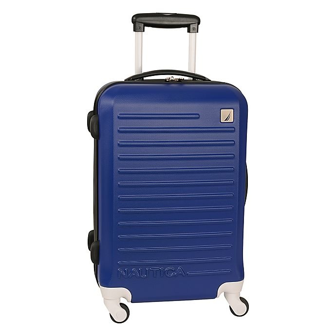 slide 1 of 1, Nautica Tide Beach Hardside Spinner Carry On Luggage - Cobalt Blue/White, 21 in