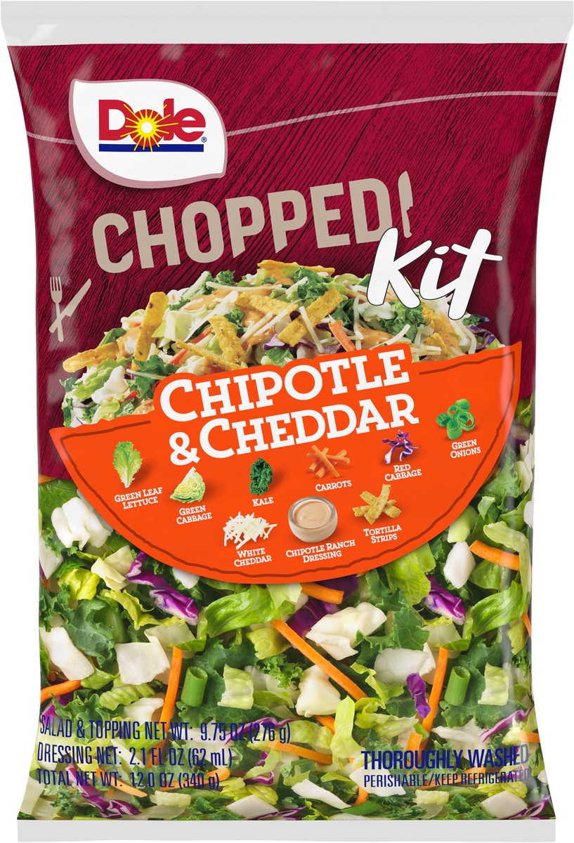 slide 2 of 7, Dole Chipotle And Cheddar Chopped Kit, 12 oz