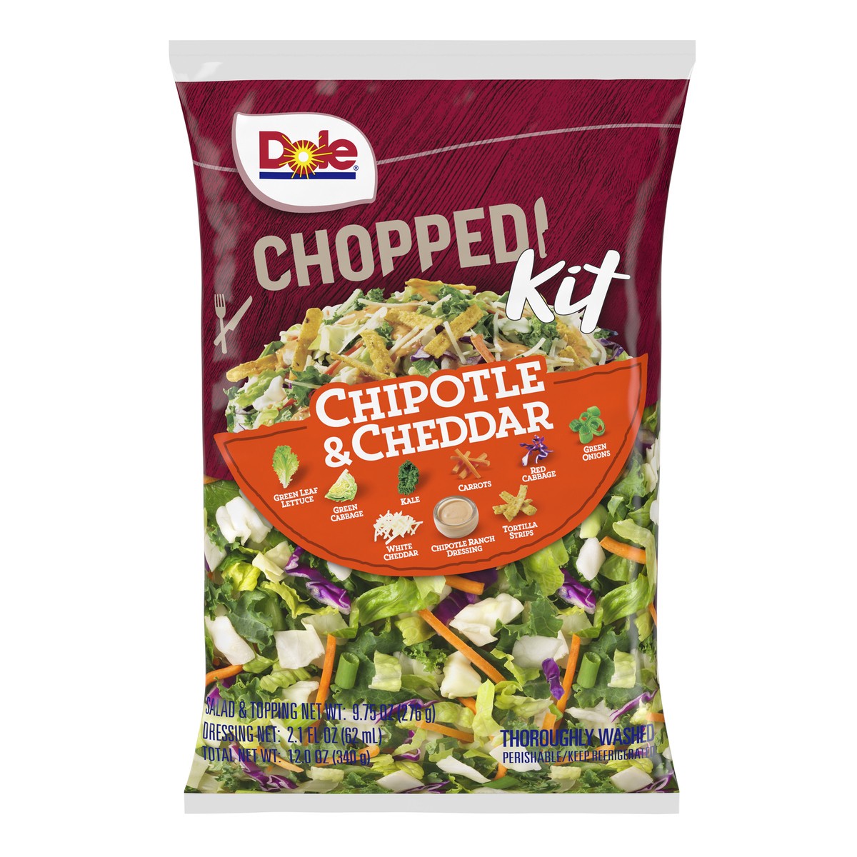 slide 4 of 7, Dole Chipotle And Cheddar Chopped Kit, 12 oz