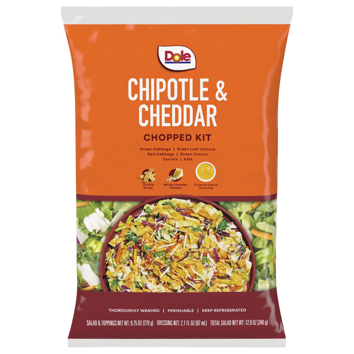 slide 1 of 7, Dole Chipotle & Cheddar Chopped Salad Kit 12.0oz, 1 ct