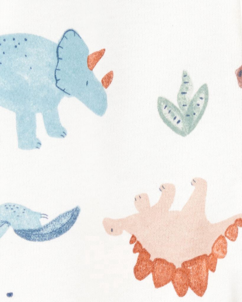 slide 2 of 2, Carter's Baby Dinosaur 2-Way Zip Cotton Sleep & Play Pajamas Multi NB, 1 ct