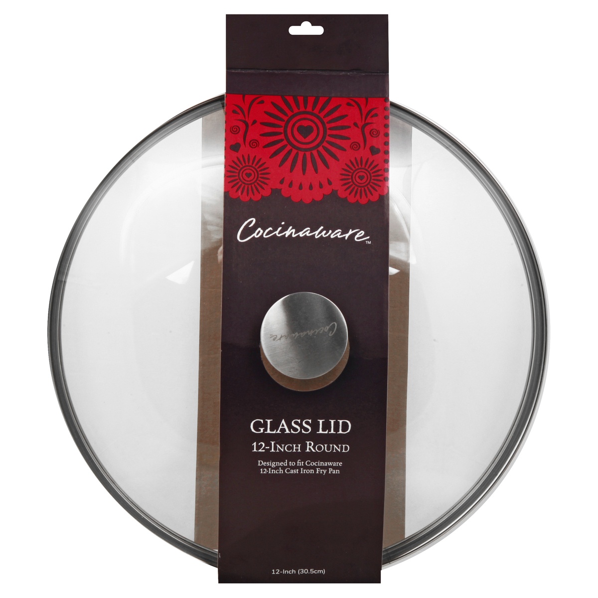 slide 1 of 1, Cocinaware Tempered Glass Lid with Knob, 12 in