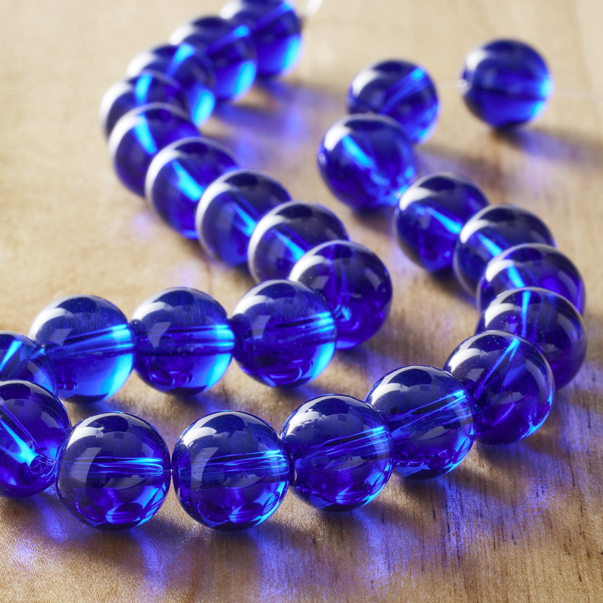 slide 2 of 3, Blue Glass Round Beads, 10mm By Bead Landing, 10mm
