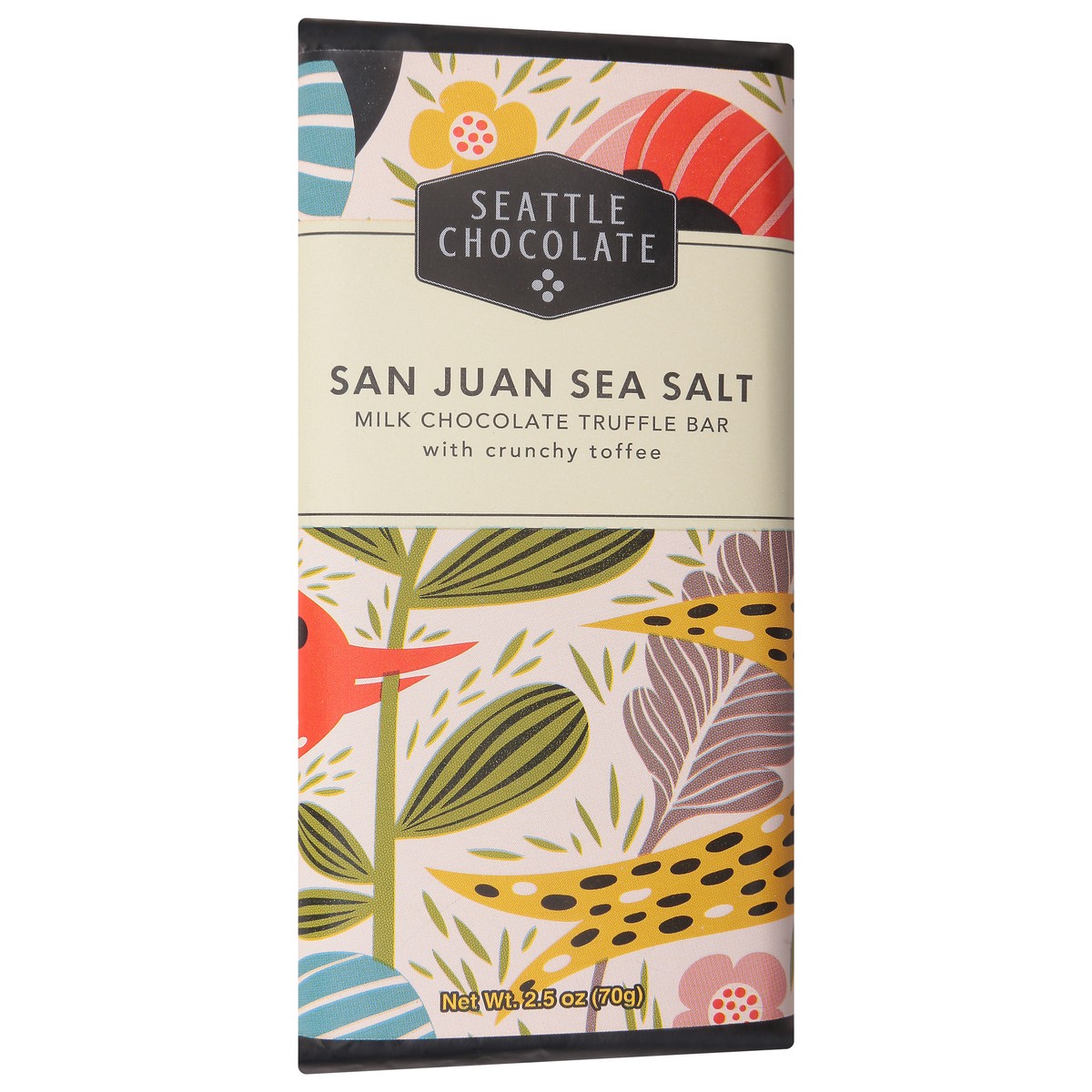 slide 7 of 9, Seattle Chocolate Milk Chocolate San Juan Sea Salt Truffle Bar with Crunchy Toffee 2.5 oz, 2.5 oz