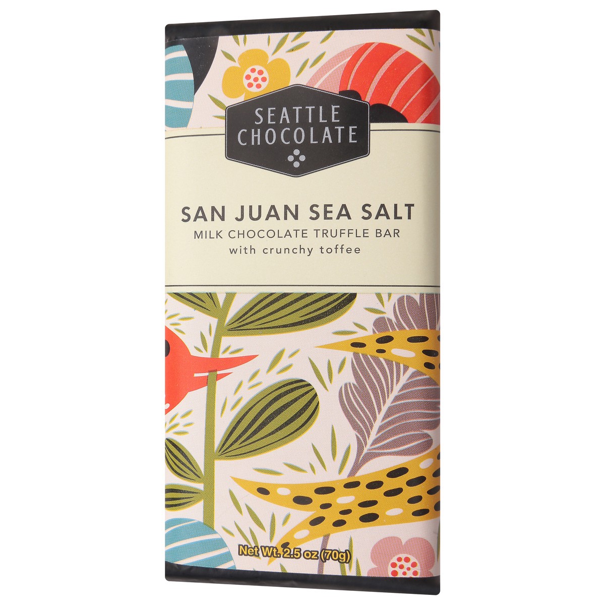 slide 3 of 9, Seattle Chocolate Milk Chocolate San Juan Sea Salt Truffle Bar with Crunchy Toffee 2.5 oz, 2.5 oz