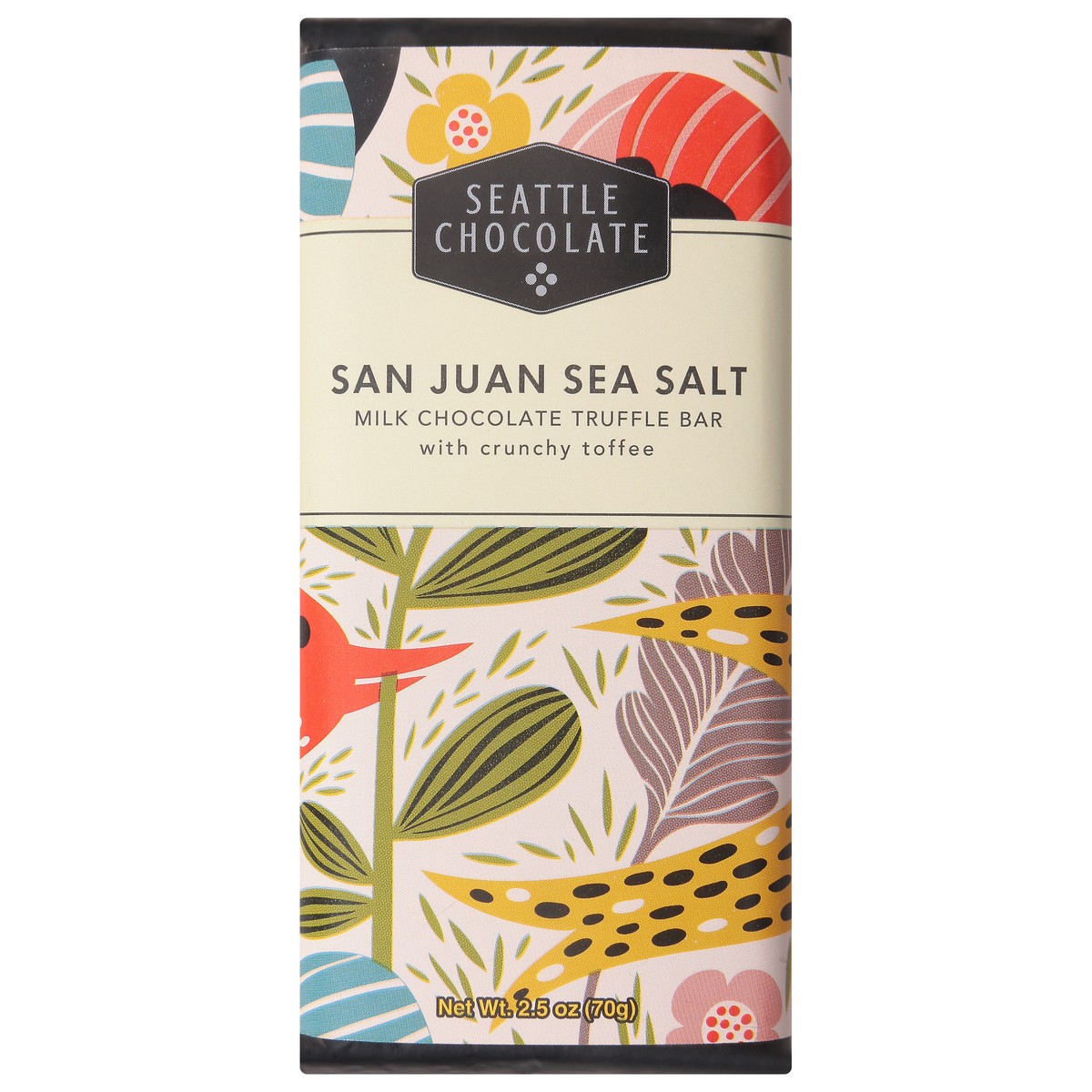 slide 1 of 9, Seattle Chocolate Milk Chocolate San Juan Sea Salt Truffle Bar with Crunchy Toffee 2.5 oz, 2.5 oz