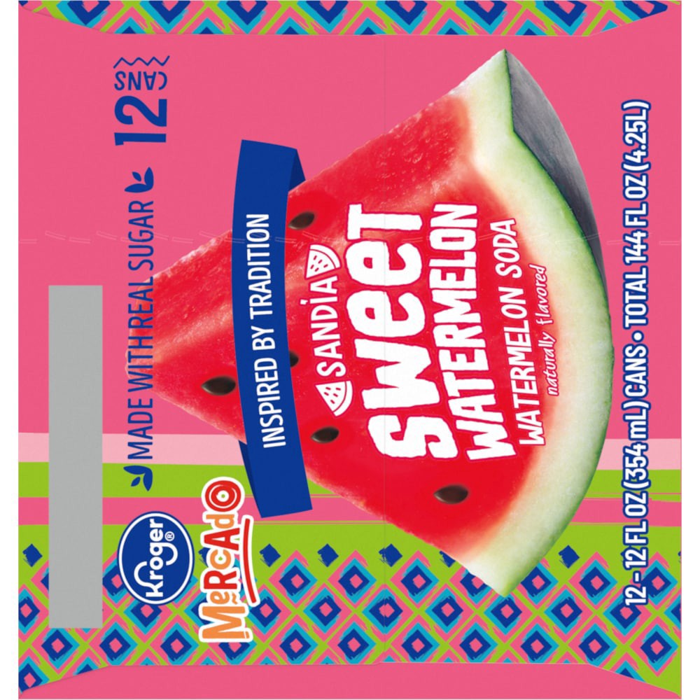 slide 5 of 6, Kroger Mercado Watermelon Soda - 12 ct; 12 fl oz, 12 ct; 12 fl oz