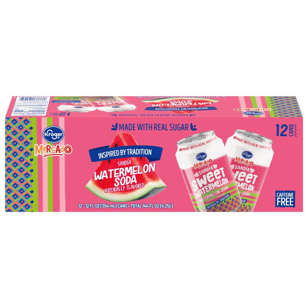 slide 6 of 6, Kroger Mercado Watermelon Soda - 12 ct; 12 fl oz, 12 ct; 12 fl oz