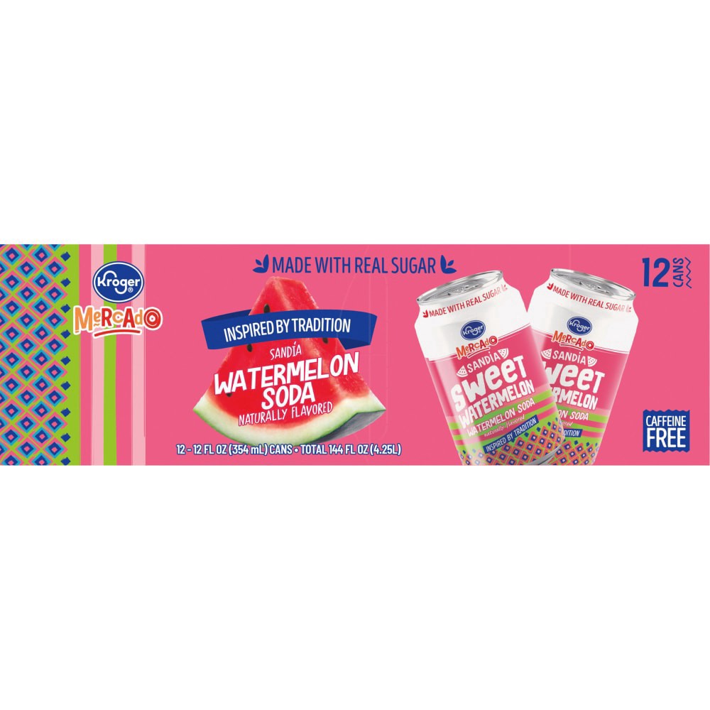 slide 2 of 6, Kroger Mercado Watermelon Soda - 12 ct; 12 fl oz, 12 ct; 12 fl oz