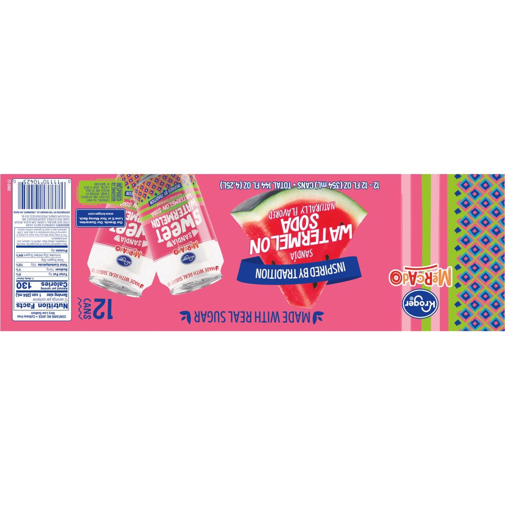 slide 4 of 6, Kroger Mercado Watermelon Soda - 12 ct; 12 fl oz, 12 ct; 12 fl oz
