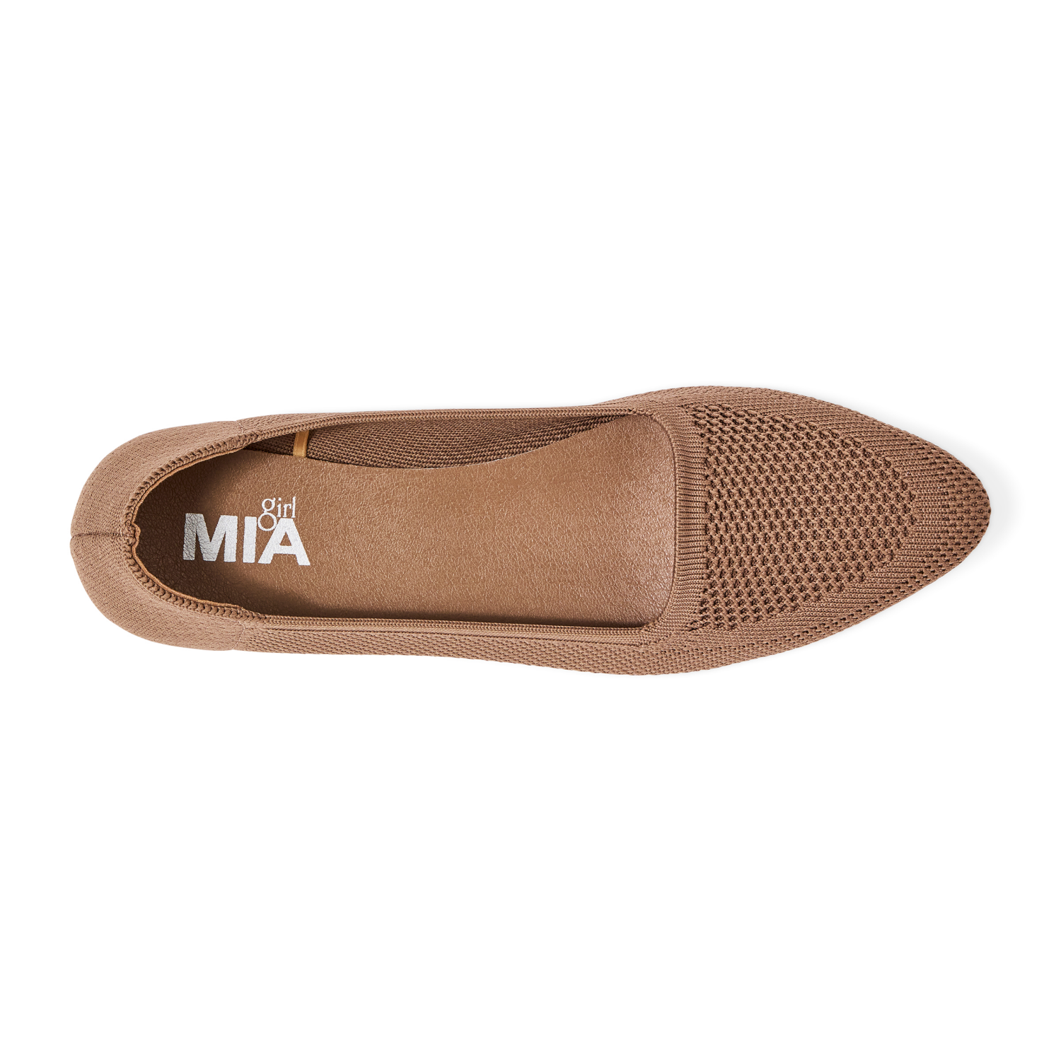 slide 6 of 6, MIA GIRL Mia Women's Damali Knit Flats, Dark Sand, Size 6, Size 6