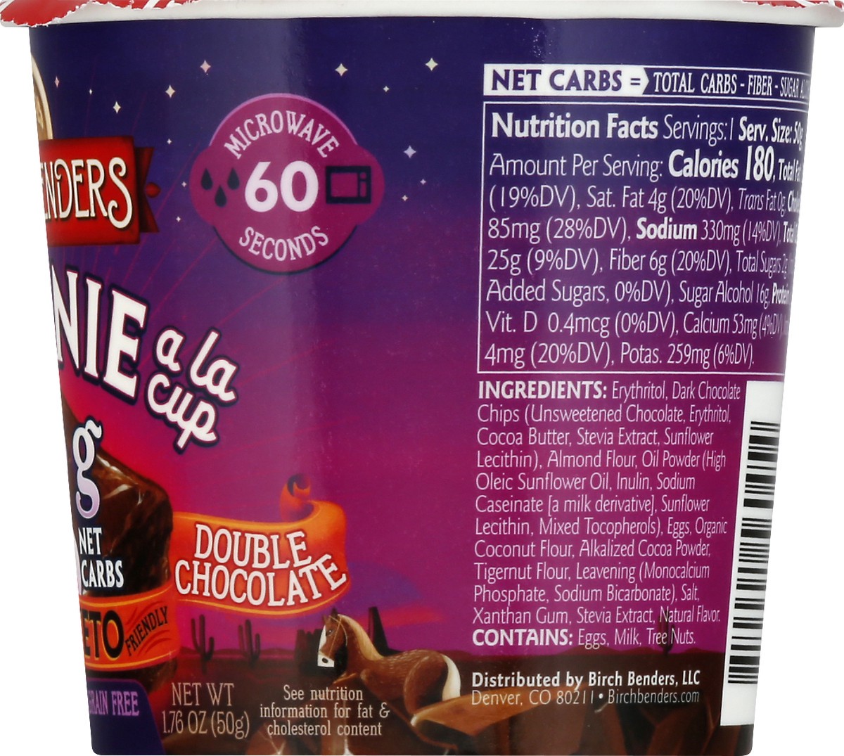 slide 10 of 13, Birch Benders Double Chocolate Brownie Cup, 1.76oz, 1.76 oz