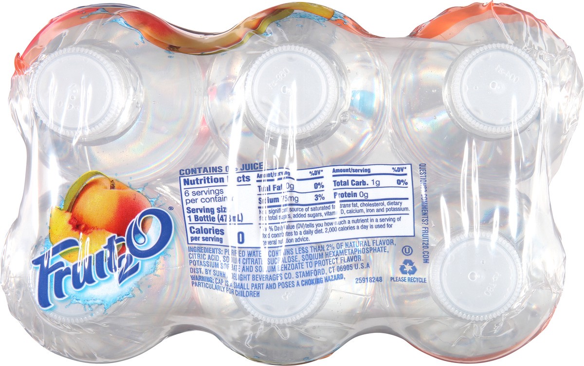 slide 9 of 12, Fruit2O 6 Pack Peach Purified Water Beverage 6 ea - 6 ct, 6 ct