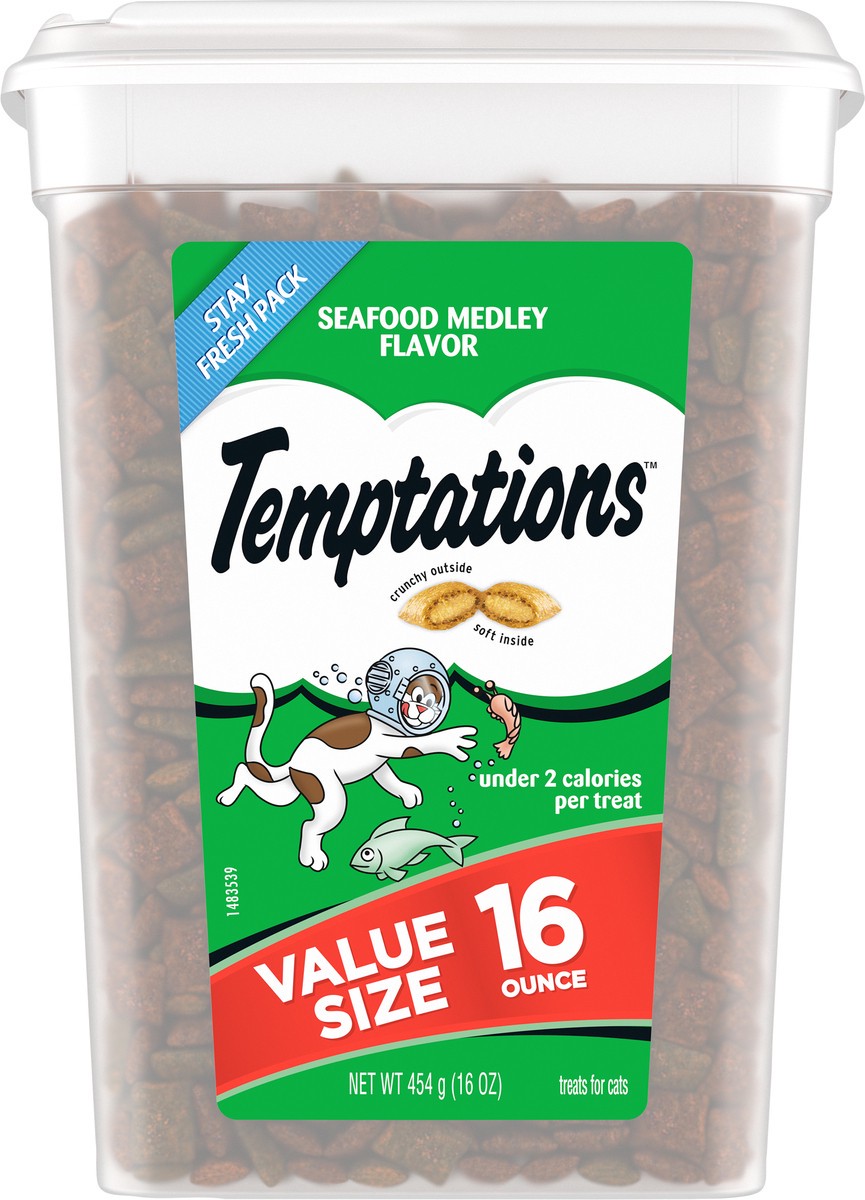 slide 8 of 9, Temptations Seafood Medley Flavor Crunchy Cat Treats - 16oz, 16 oz