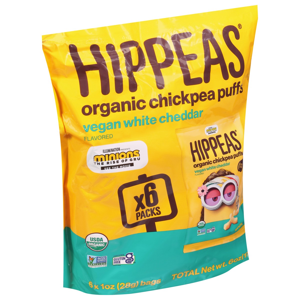 slide 3 of 11, HIPPEAS Organic Vegan White Cheddar Chickpea Puffs, 6 oz