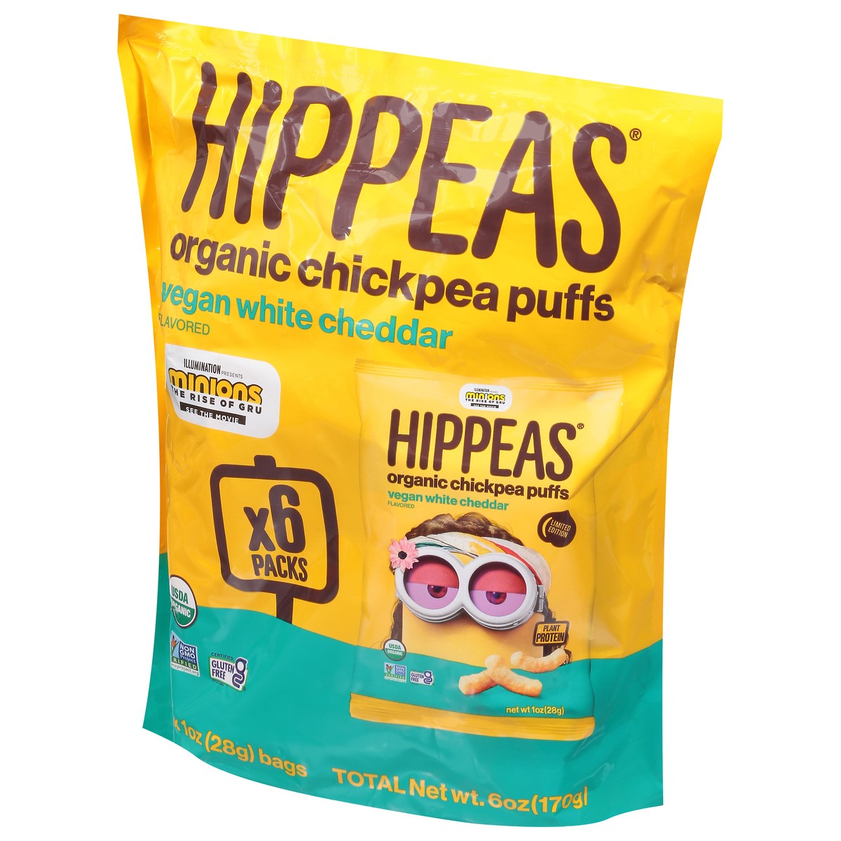 slide 6 of 11, HIPPEAS Organic Vegan White Cheddar Chickpea Puffs, 6 oz